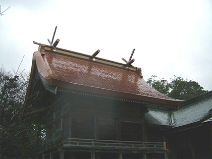 蚊屋島神社　本殿　完成　銅板葺