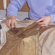 檜皮材料成型洗皮（厚み揃え）